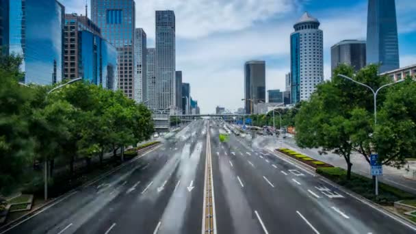Time Lapse Traffico Intenso Edifici Moderni Nella Città Pechino Cina — Video Stock