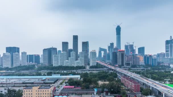 Tidsförlopp Jianwai Soho Cbd Skyline Natten Peking Kina — Stockvideo