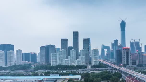 Tidsförlopp Jianwai Soho Cbd Skyline Natten Peking Kina — Stockvideo