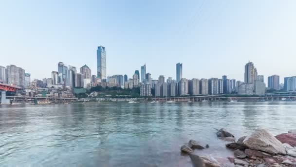 Zeitraffer Der Modernen Metropole Skyline Chongqing China — Stockvideo