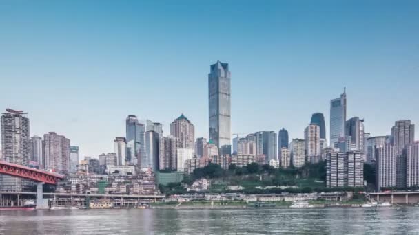 Zaman Atlamalı Modern Metropol Skyline Chongqing Çin — Stok video