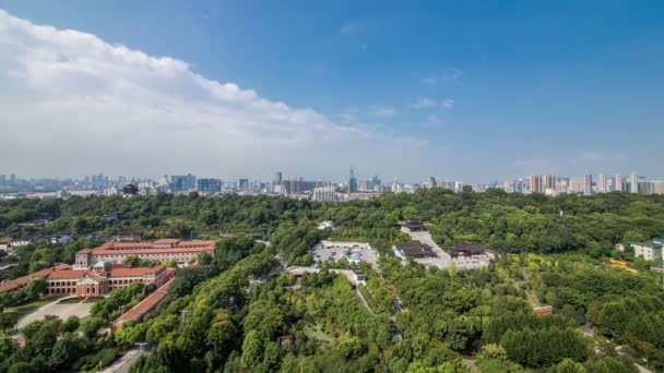 Lapso Tempo Visão Aérea Cidade Wuhan China — Vídeo de Stock