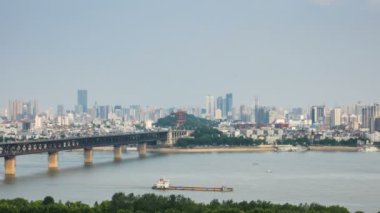 Zaman atlamalı hava görünümünün wuhan City, Çin