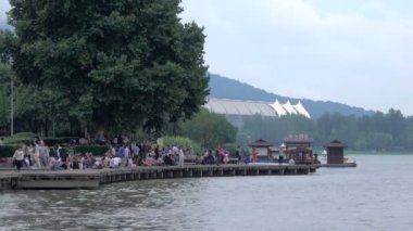 Nanjing Çin Temmuz 2017, Nanjing Simgesel Yapı xuanwu lakemany insanlar