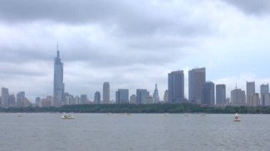 Nanjing Çin Temmuz 2017, Nanjing Simgesel Yapı xuanwu lakemany insanlar