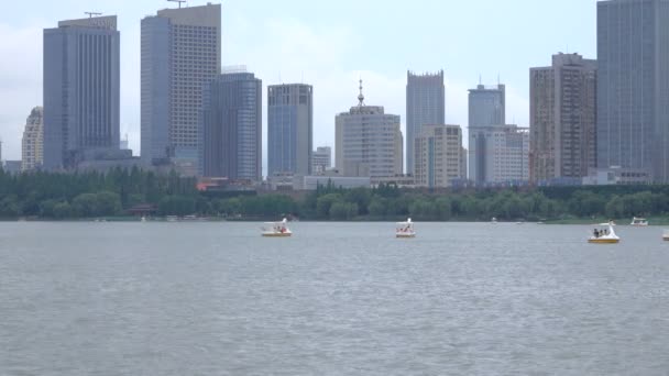 Nanjing China Juli 2017 Nanjing Wahrzeichen Xuanwu Lakemany People — Stockvideo