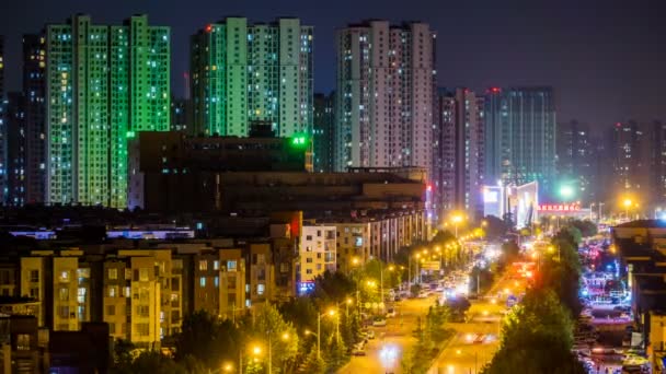 Upływ Czasu Gród Nocą Mieście Nanjing Nanjing Landmark Skylinechina — Wideo stockowe