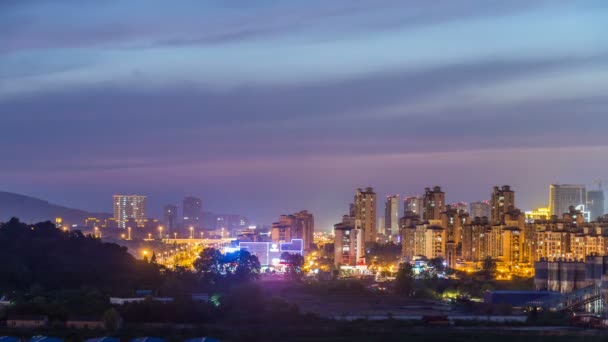 南京市南京ランドマーク Skylinechina の夜間都市景観の時間経過 — ストック動画