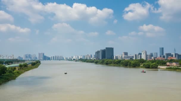 Tid Förflutit Stadsbilden Natten Nanjing Kina — Stockvideo