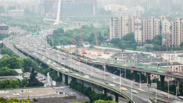 Silný Provoz Nanjing Highway Interchange — Stock video
