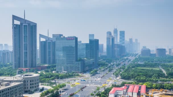 Ciudad Nanjing Provincia Jiangsu Paisaje Urbano Construcción — Vídeo de stock