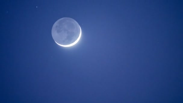 Geceleyin Yeni Ayın Zamanı Gerçek Bilgisayar Yok — Stok video