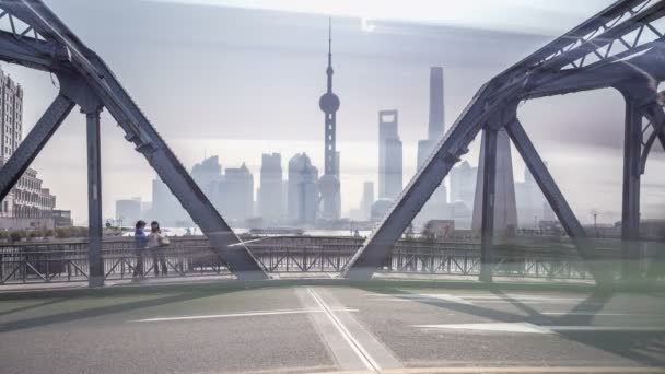 Lapso Tempo Cidade Shanghai China — Vídeo de Stock
