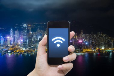 El ve internet WiFi ağ bağlantısı c kullanarak akıllı telefon