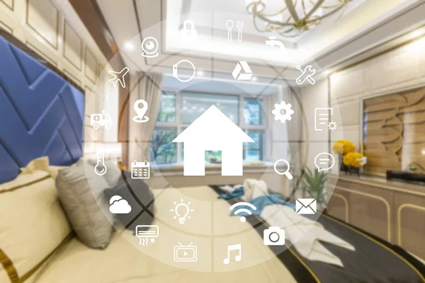 Circular Futuristic Interface Smart Home Automation Assistant Virtual Screen — Photo