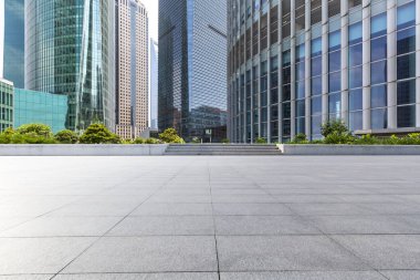 Panoramik silüet ve modern iş ofisi binaları
