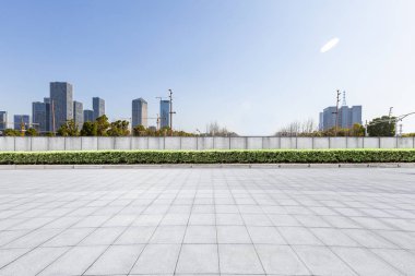 Panoramik silüet ve modern iş ofisi binaları