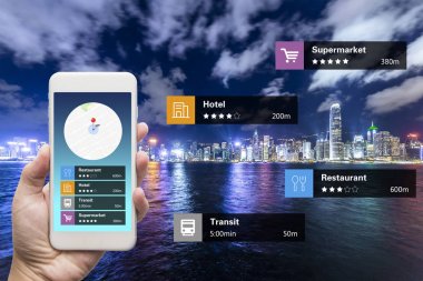 Yakındaki işletmeler ve se ile ilgili navigasyon bilgi teknolojisi