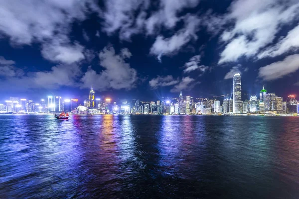 Panoramiczny widok na port Wiktorii w Hongkong, Chiny. — Zdjęcie stockowe