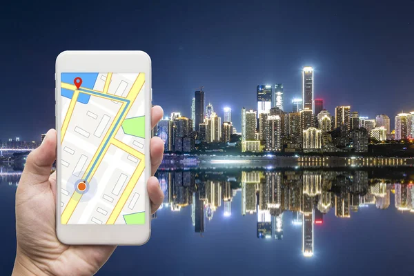 mobile GPS navigation on mobile phone with city