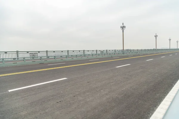 Panoramic Skyline Empty Road City — Fotografia de Stock