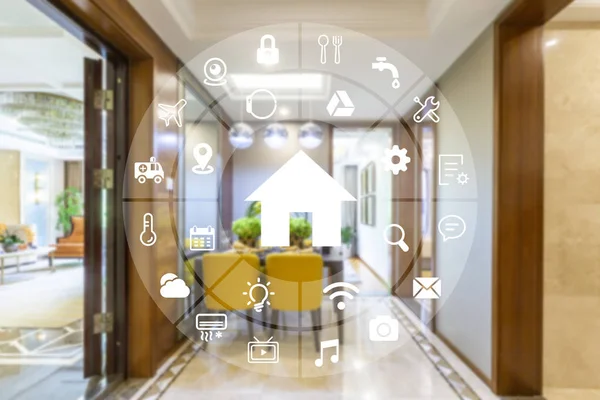 Circulaire Futuristische Interface Van Smart Home Automation Assistent Een Virtueel Stockfoto