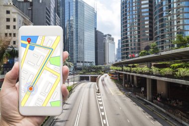 Şehir ile cep telefonu mobil GPS navigasyon