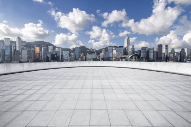 Panoramik silüet ve modern iş ofisi binaları