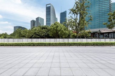 Panoramik silüet ve modern iş ofisi binaları