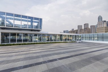 modern business office buildings and urban cityscape