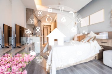 Akıllı Ev Otomasyonu asistanının dairesel fütüristik arayüzü