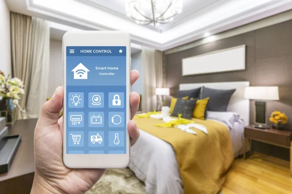 Smart Phone Smart House Home Automation Device App Icons — Stock Photo, Image