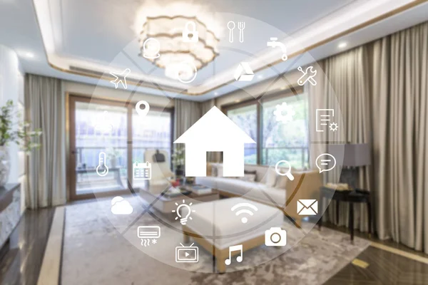 Circular Futuristic Interface Smart Home Automation Assistant Virtual Screen — Photo