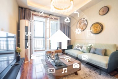 Akıllı Ev Otomasyonu asistanının dairesel fütüristik arayüzü