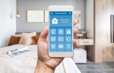 Akıllı ev, ev otomasyonu, uygulama i ile cihaz ile akıllı telefon