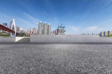 Panoramik silüet ve modern iş ofisi binaları