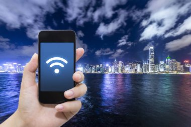 El ve internet WiFi ağ bağlantısı c kullanarak akıllı telefon