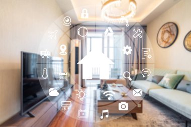 Akıllı Ev Otomasyonu asistanının dairesel fütüristik arayüzü