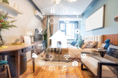 Akıllı Ev Otomasyonu asistanının dairesel fütüristik arayüzü