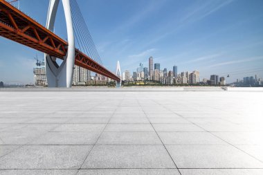 Panoramik silüet ve modern iş ofisi binaları