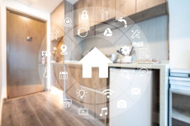 Akıllı Ev Otomasyonu asistanının dairesel fütüristik arayüzü