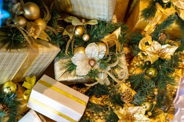 Noel süsleri. Yeni yıl arka plan  