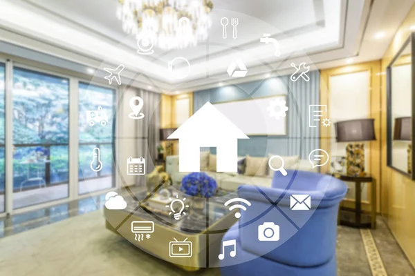 Circular Futuristic Interface Smart Home Automation Assistant Virtual Screen —  Fotos de Stock