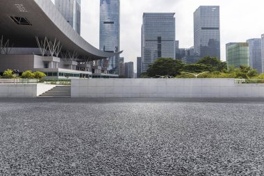 Panoramik silüet ve modern iş ofisi binaları