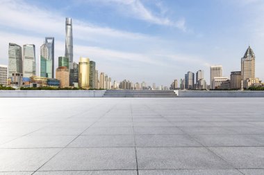 Panoramik silüet ve modern iş ofisi binaları