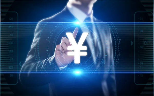 Yen Moneda Negocios Banca Finanzas Tecnología Concepto —  Fotos de Stock