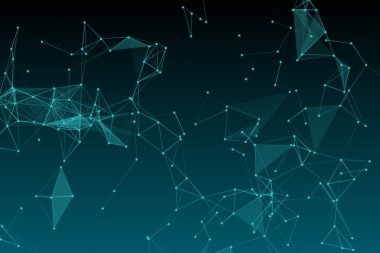 Soyut arka plan. . Noktaları ve çizgileri birbirine bağlıyor. Pleksus etkisi