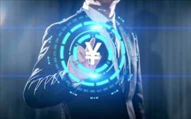 Yen Para Birimi Bankacılık Finans Teknolojisi Konsepti