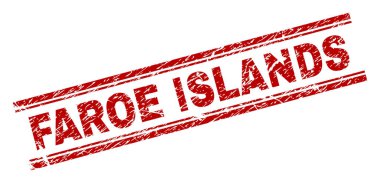Grunge Faroe Adaları damga mühür dokulu