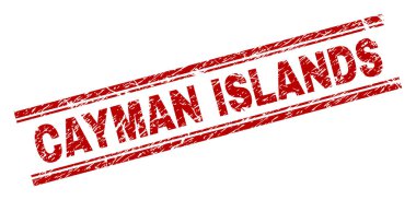 Çizik dokulu Cayman Adaları mühür damgası